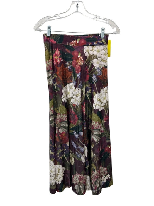 Cara Cara Size XS Purple, Green & white Polyester Blend Velvet Floral Skirt Set Purple, Green & white / XS