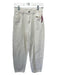 MNG by Mango Size 2 Cream Cotton Denim High Rise Button & Zip Barrel Leg Jeans Cream / 2