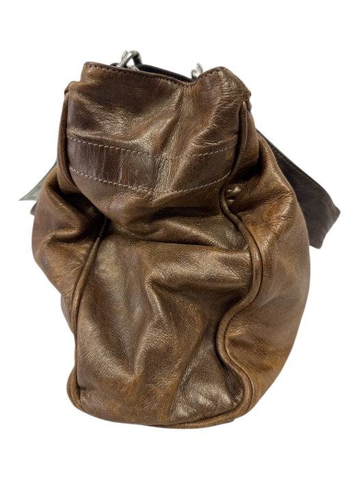 Kale Tan Brown Leather Shoulder Straps Zipper Buckles Grommet Details Bag Tan Brown / Medium