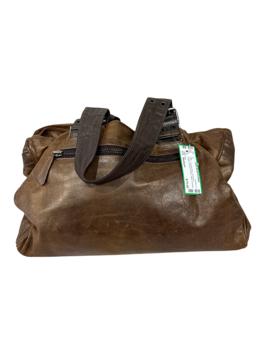 Kale Tan Brown Leather Shoulder Straps Zipper Buckles Grommet Details Bag Tan Brown / Medium