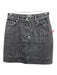 Ganni Size 36 Gray Wash Cotton Denim Buttons Asymetric Mini Skirt Gray Wash / 36
