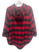 Woolrich Size S Red & Black Wool Blend Hood Plaid pull over front pocket Jacket Red & Black / S