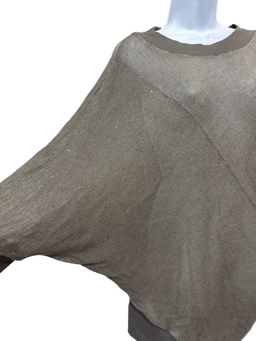 Brunello Cucinelli Size M Gray Linen Round Neck Knit 1/2 sleeve Sweater Gray / M
