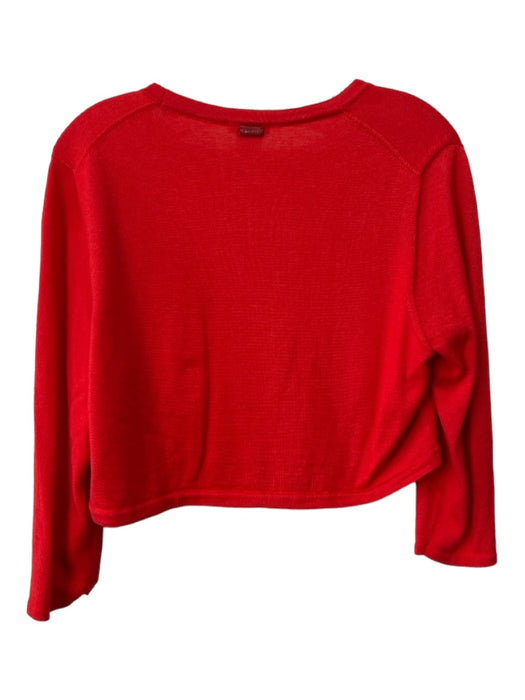 Oscar De La Renta Size XL Orange Cashmere Blend Open Front Crop Sweater Orange / XL