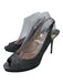 Jimmy Choo Shoe Size 38.5 Silver Glitter Peep Toe Slingback Stiletto Pumps Silver / 38.5