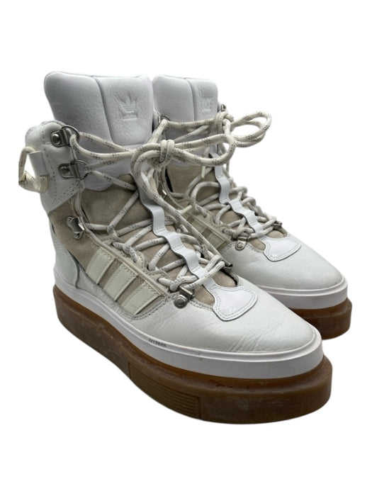 Adidas x Ivy Park Shoe Size 7.5 White & Beige Leather Upper Gum sole Boots White & Beige / 7.5