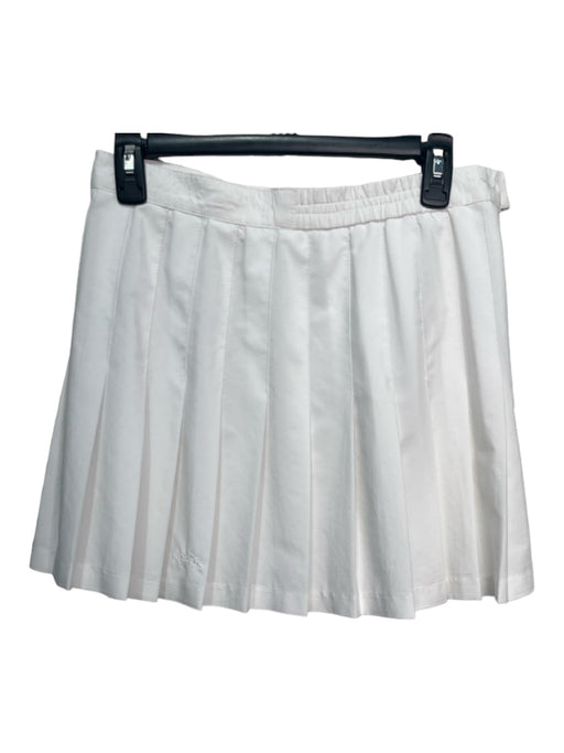 No Brand Size XS/S White Cotton Pleated Zip Mini Skirt White / XS/S