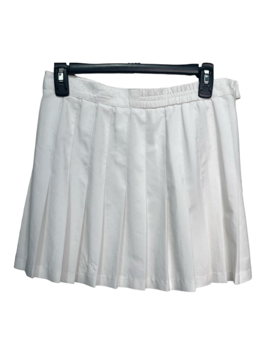 No Brand Size XS/S White Cotton Pleated Zip Mini Skirt White / XS/S