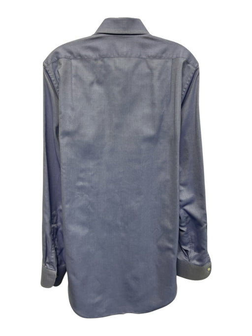 Sid Mashburn Size 16 Blue Cotton Solid Button up Men's Long Sleeve Shirt Blue / 16