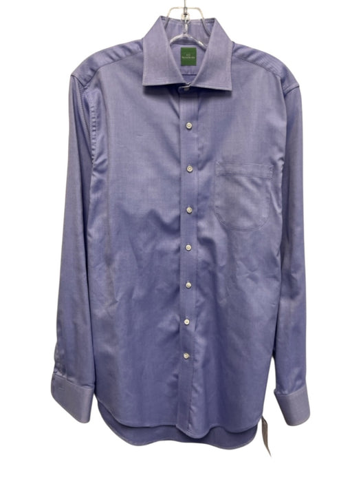 Sid Mashburn Size 16 Blue Cotton Solid Button up Men's Long Sleeve Shirt Blue / 16