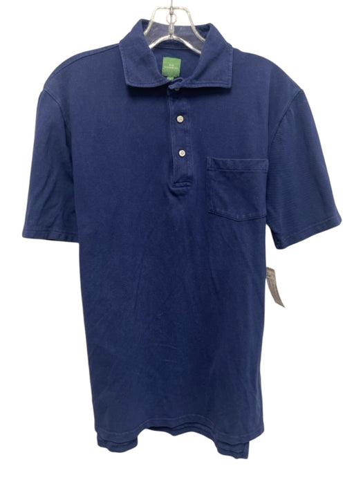 Sid Mashburn Size S Blue Cotton Solid Polo Men's Short Sleeve Blue / S