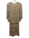 Lillie Rubin Size M Champagne Gold Rayon Blend Metallic Thread Fringe Dress Set Champagne Gold / M