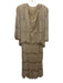 Lillie Rubin Size M Champagne Gold Rayon Blend Metallic Thread Fringe Dress Set Champagne Gold / M