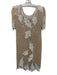 Lillie Rubin Size M Light Pink & White Silk Hand Beading Sequined Dress Light Pink & White / M