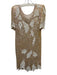 Lillie Rubin Size M Light Pink & White Silk Hand Beading Sequined Dress Light Pink & White / M