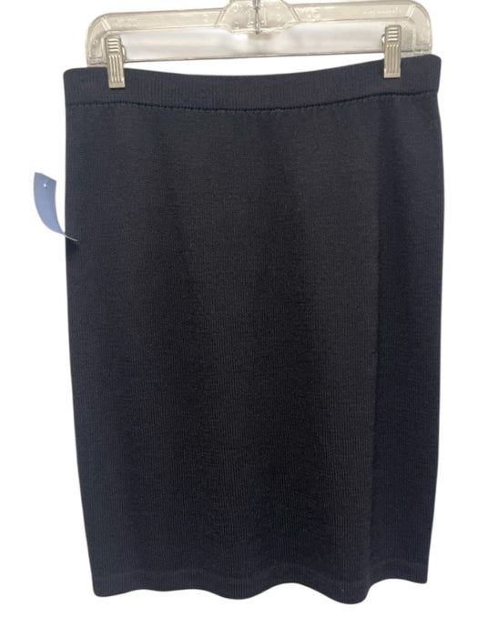 St. John Basics Size 10 Black No Fabric Tag Elastic Waistband Knit Pencil Skirt Black / 10