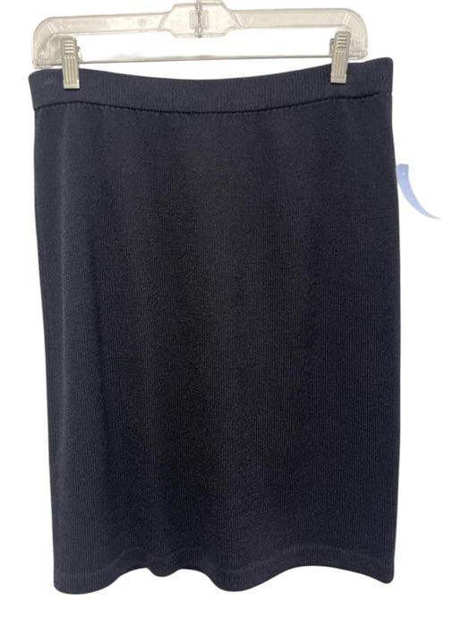 St. John Basics Size 10 Black No Fabric Tag Elastic Waistband Knit Pencil Skirt Black / 10