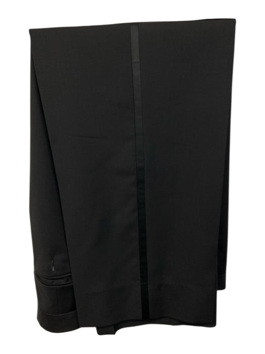 Zegna Black Wool Solid 2 Button Men's Suit Black / 54