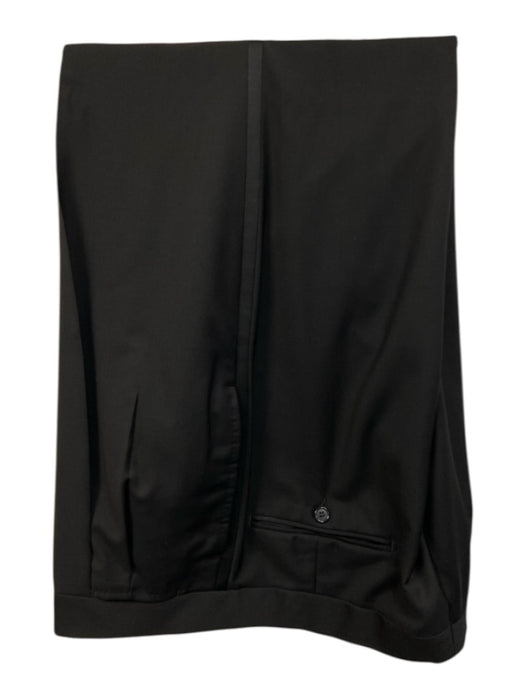 Zegna Black Wool Solid 2 Button Men's Suit Black / 54