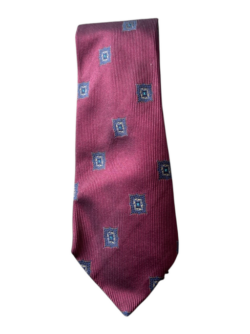 Zegna Red & Navy Silk Square Men's Ties Red & Navy
