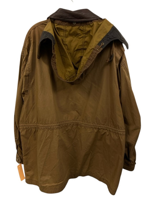 JJ Farmer Size M Tan Cotton Blend Solid Leather Detail Men's Jacket Tan / M