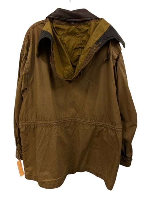 JJ Farmer Size M Tan Cotton Blend Solid Leather Detail Men's Jacket Tan / M