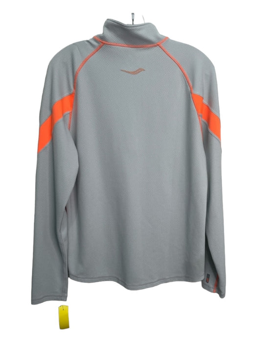Saucony Size M Grey & Orange Polyester Quarter Zip Men's Jacket M