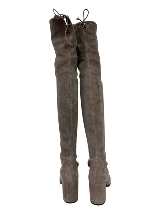 Stuart Weitzman Shoe Size 37.5 Grey Suede Block Heel Almond Toe Side Zip Boots Grey / 37.5