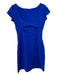 Susana Monaco Size S Cobalt Blue Nylon Blend Cap Sleeve Wide Neck Dress Cobalt Blue / S