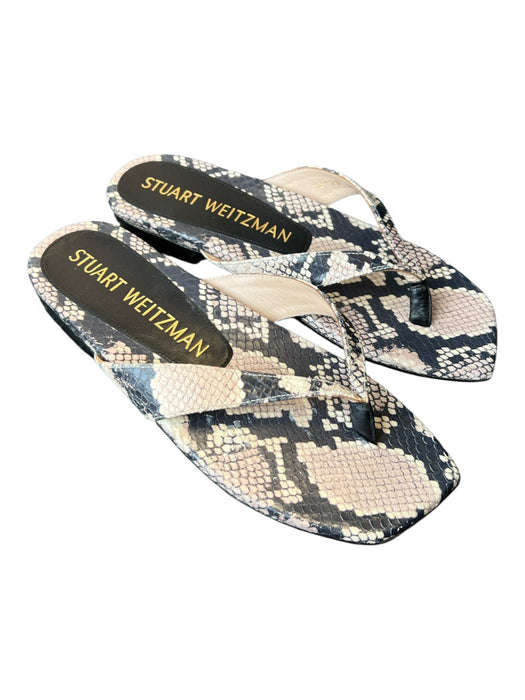 Stuart Weitzman Shoe Size 6.5 Pink, Black & Beige Leather Reptail Print Shoes Pink, Black & Beige / 6.5