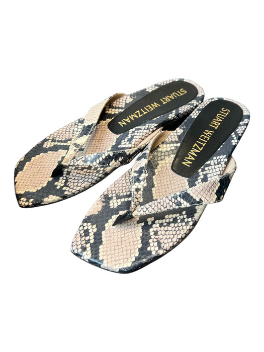 Stuart Weitzman Shoe Size 6.5 Pink, Black & Beige Leather Reptail Print Shoes Pink, Black & Beige / 6.5