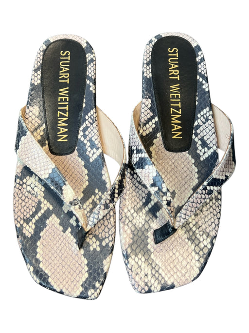 Stuart Weitzman Shoe Size 6.5 Pink, Black & Beige Leather Reptail Print Shoes Pink, Black & Beige / 6.5