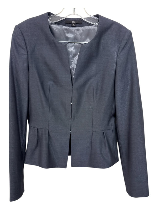 Boss Hugo Boss Size 2 Navy Blue Wool Blend pencil skirt dots Peplum Skirt Set Navy Blue / 2