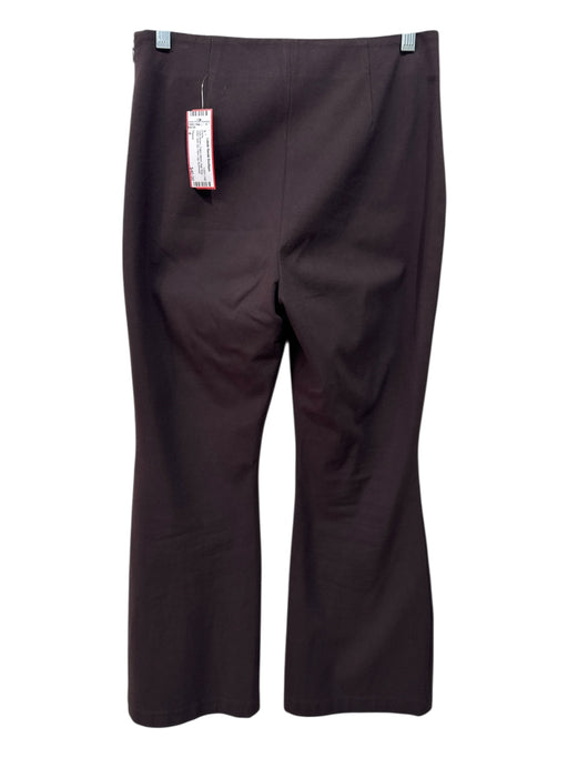 Theory Size 4 Dark Brown Cotton Blend High Rise Solid Side Zip Flare Leg Pants Dark Brown / 4