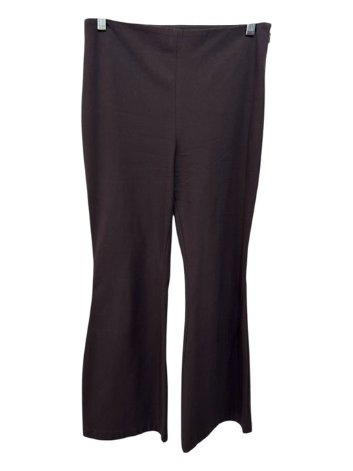 Theory Size 4 Dark Brown Cotton Blend High Rise Solid Side Zip Flare Leg Pants Dark Brown / 4
