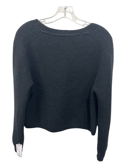 Naked Cashmere Size Small Black Cashmere Long Sleeve Cropped V Neck Sweater Black / Small