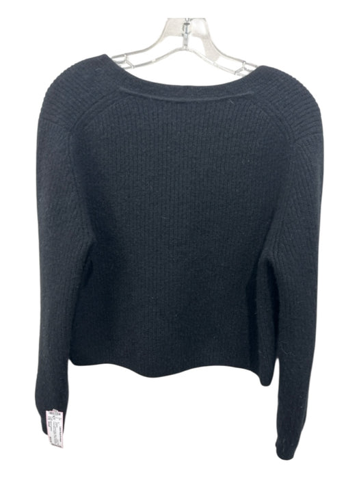 Naked Cashmere Size Small Black Cashmere Long Sleeve Cropped V Neck Sweater Black / Small