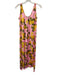 L'agence Size S Pink, Yellow, Green Lemons Scoop Neck Midi Dress Pink, Yellow, Green / S