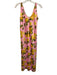 L'agence Size S Pink, Yellow, Green Lemons Scoop Neck Midi Dress Pink, Yellow, Green / S