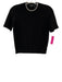 Theory Size P / XS Black & White Ribbed Knit collar Contrast Trim Top Black & White / P / XS