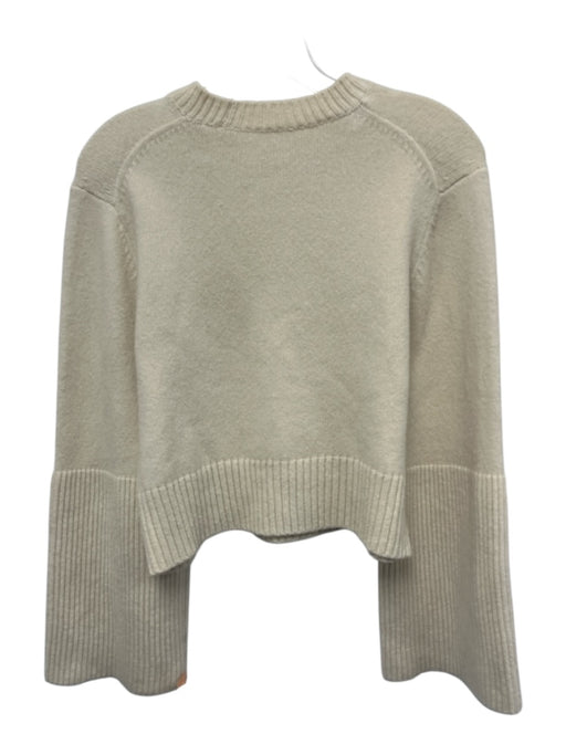 A.L.C. Size S Cream White Wool Blend Knit Long Wide Sleeve Ribbed Hem Sweater Cream White / S