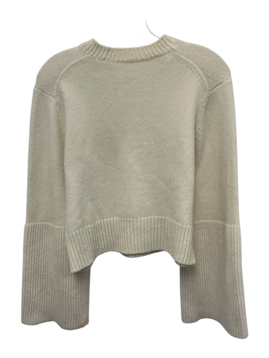 A.L.C. Size S Cream White Wool Blend Knit Long Wide Sleeve Ribbed Hem Sweater Cream White / S