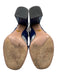 Prada Shoe Size 39 Dark Blue Leather Upper Patent Criss Cross Block heel Sandals Dark Blue / 39