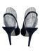 Rene Caovilla Shoe Size 39 Navy Blue Leather Upper Suede Peep Toe Slingbacks Navy Blue / 39