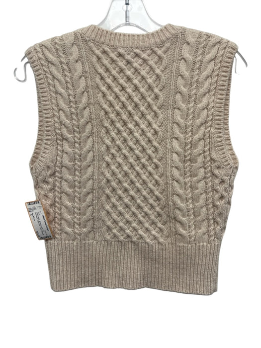 Rag & Bone Size S Cream Beige Missing Fabric Tag Sleeveless Cable Knit Vest Cream Beige / S