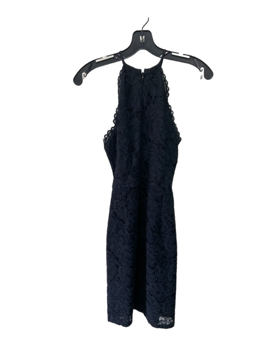 Trina Turk Size 2 Black Nylon Blend Lace Overlay Sleeveless high neck Dress Black / 2