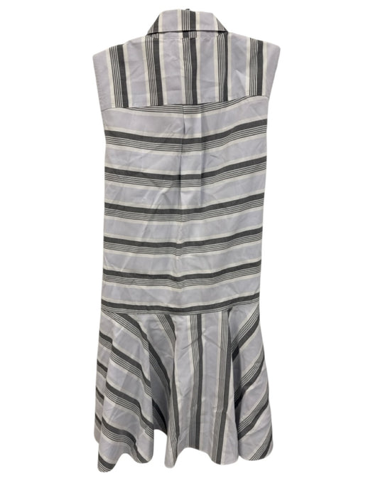 Derek Lam 10 Crosby Size 4 Gray, Blue, White Cotton Blend Sleeveless Dress Gray, Blue, White / 4