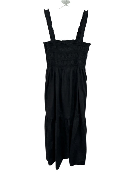 French Connection Size 6 Black Cotton Sleeveless Ruffles Tiered Midi Dress Black / 6