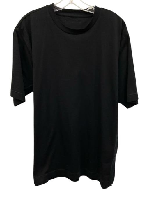 Zegna Size L Black Cotton Blend Solid T Shirt Men's Short Sleeve Black / L