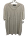 Zegna Size XL White Linen Blend Solid V Neck Men's Short Sleeve White / XL